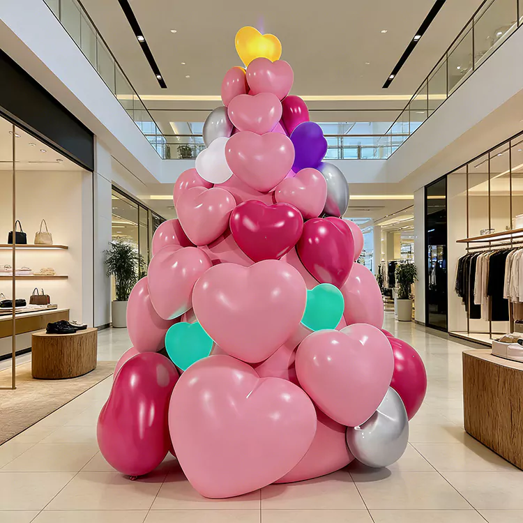 GRP Heart Shaped Stacked Balloon Sculpture
