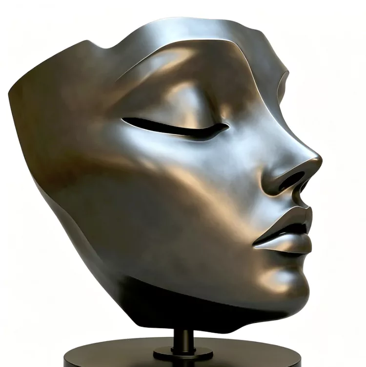 Large Modern Abstract Face Sculpture