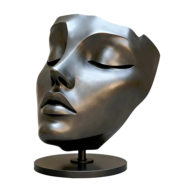 Large Modern Abstract Face Sculpture