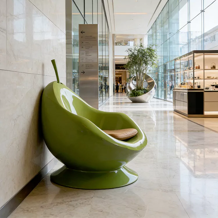 Modern Pear Shaped FRP Accent Chair